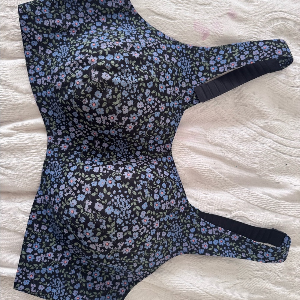 Knix Floral Bra in Blue and Black